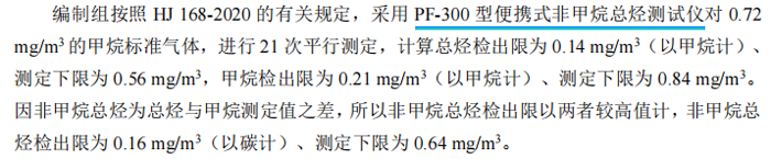 《固定污染源廢氣總烴、甲烷和非甲烷總烴的測(cè)定便攜式催化氧化-氫火焰離子化檢測(cè)器法》
